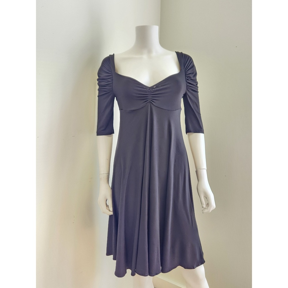 Roberto Cavalli Just Cavalli Fit & Flare Dress Women IT 44 US 8 Black Ruched
